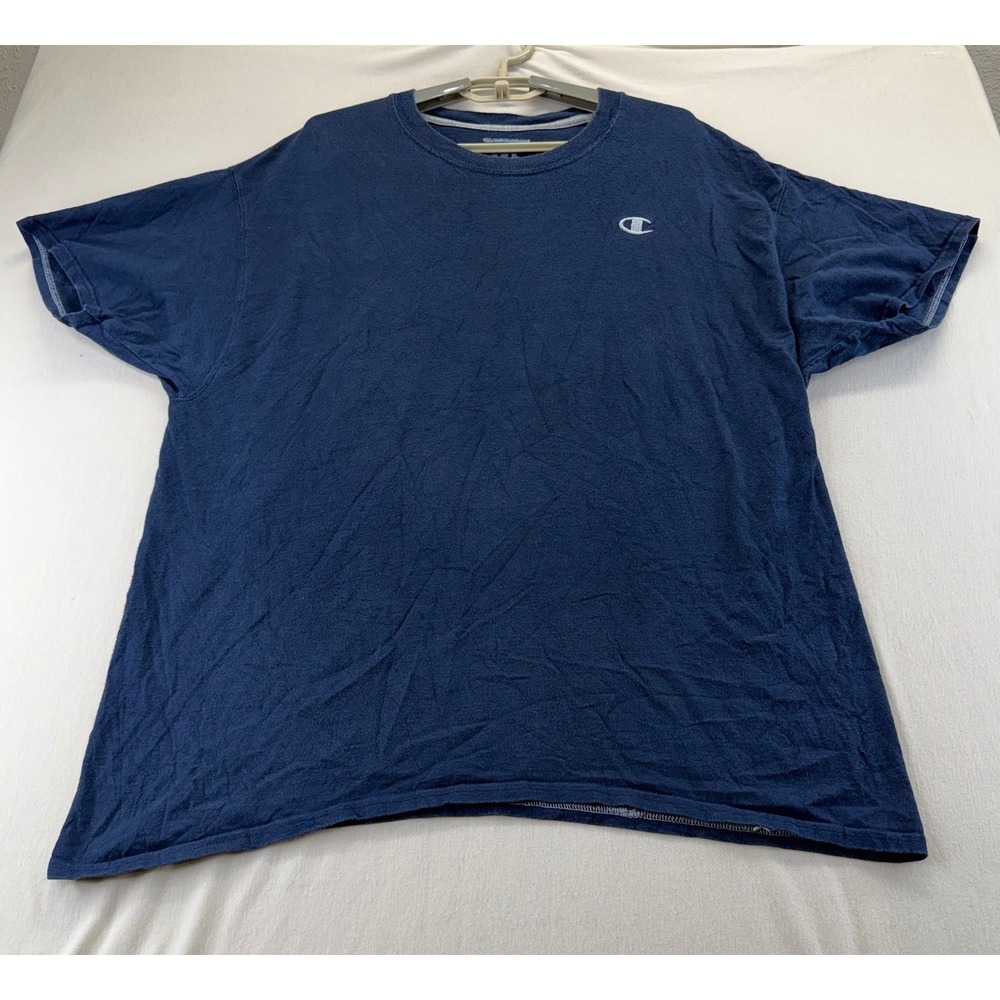 Champion T-Shirt Mens XL Blue Authentic Short Sleeve Crew Neck Embroidered Logo